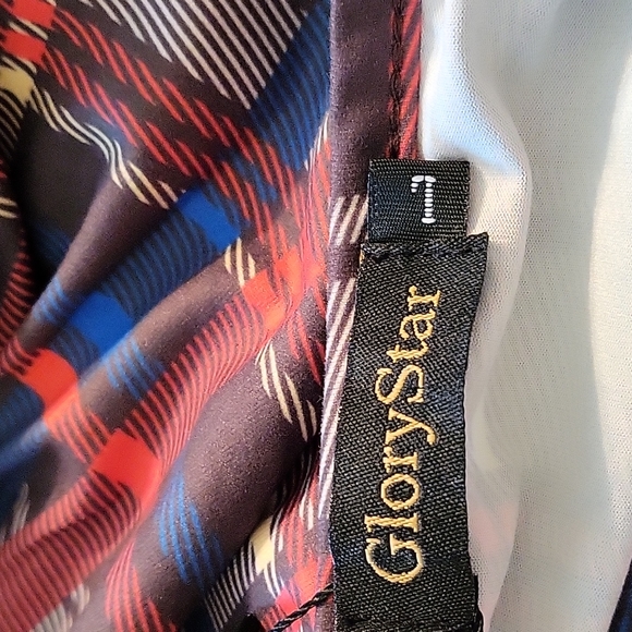 Glory Star Large Plaid Ruched Bodycon Dress - Picture 5 of 14